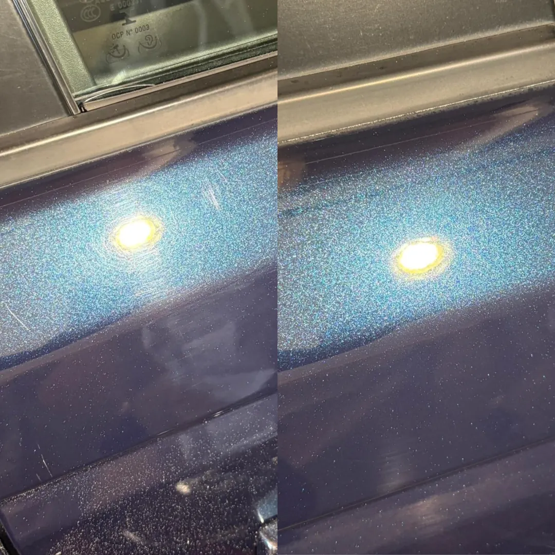 Land Rover paint before and after correction